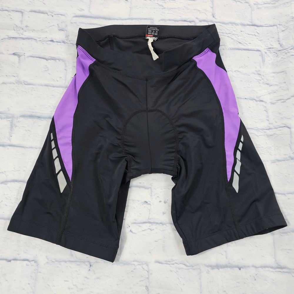 Souke Cycling Shorts Mens XL Black Purple Padded Reflective Riding Bike Shorts